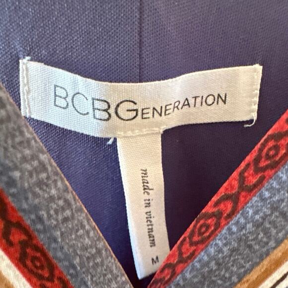 BCBGeneration Multicolored Striped Keyhole Faux Wrap Maxi Dress Size Medium - Picture 5 of 8